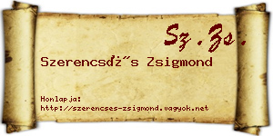 Szerencsés Zsigmond névjegykártya