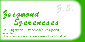 zsigmond szerencses business card